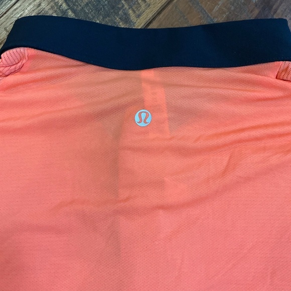 Lululemon Precision Polo Shirt Orange Black Trim Men’s Size L - Picture 6 of 11